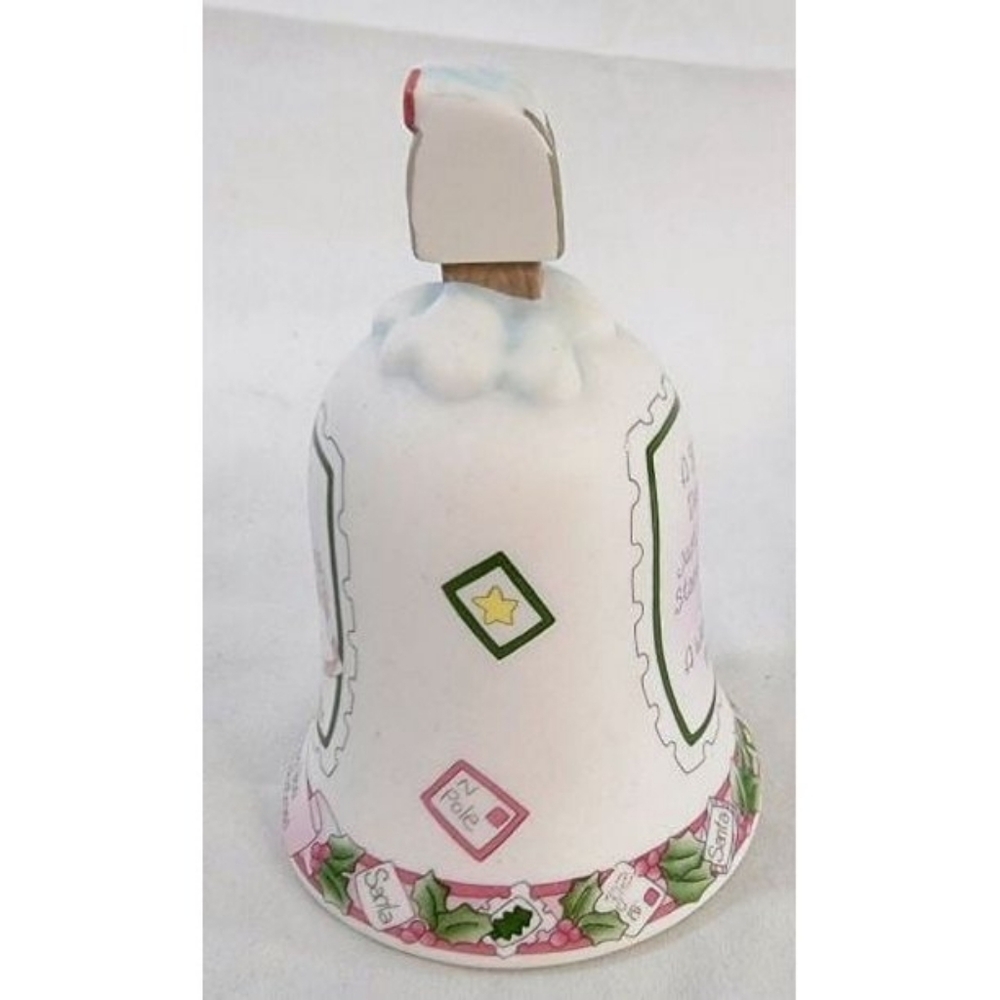 1998 Enesco Precious Moments I'm Sending You A Merry Christmas Porcelain Bell 4" - Picture 2 of 5